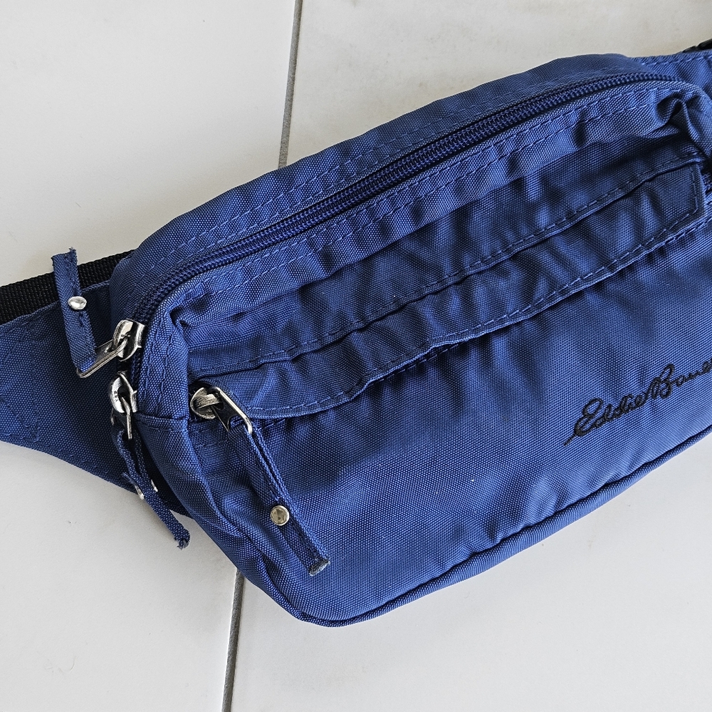 Eddie Bauer Blue Waist Bag/Fanny Pack | Hiking, Running, Outdoors Hands Free Bag